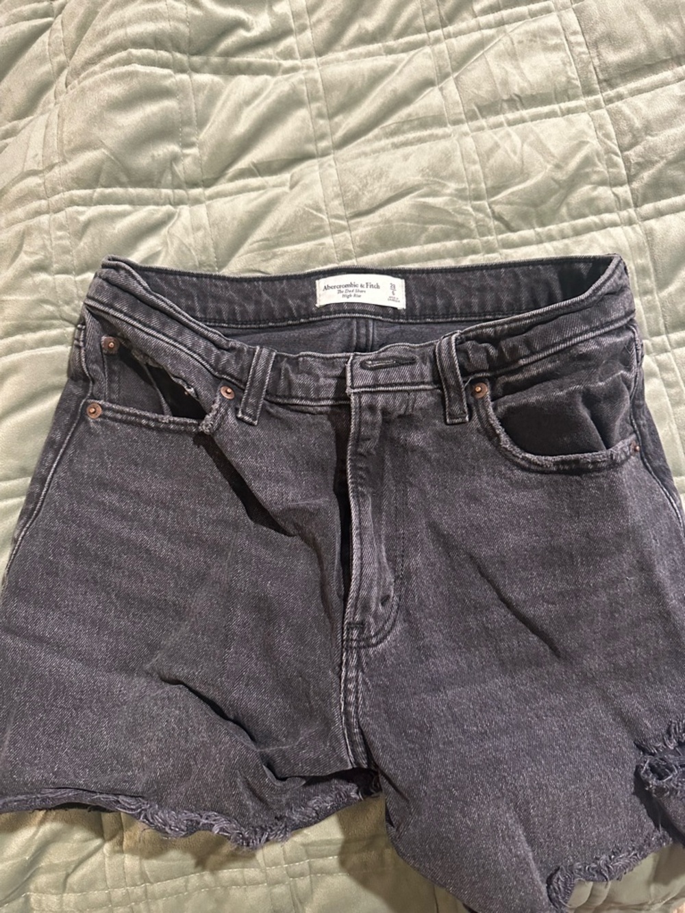 Abercrombie & Fitch Black/Charcoal Denim Jean Shorts